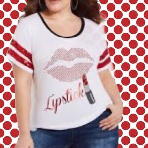 Ashley Stewart white lipstick top!